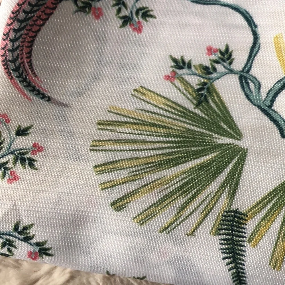 Bird & Palm Print Shower Curtain Set